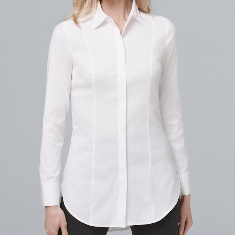 WHBM White Button Down Shirt